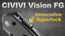 CIVIVI Vision FG Thumb Stud & Superlock Knife G10 Handle (3.54" Damascus Blade) C22036-DS1