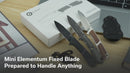 CIVIVI Mini Elementum Fixed Blade Knife Micarta Handle (2.24" Damascus Blade) C23010-DS1, With 1PC Black Kydex Sheath and Black Bead Chain