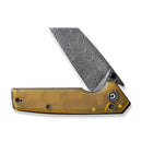 CIVIVI Amirite Flipper & Button Lock & Thumb Stud Knife Bead Blasted Ultem Handle (3.48" Black Hand Rubbed Damascus Blade) C23028-DS1