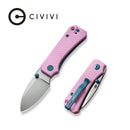CIVIVI Baby Banter Thumb Stud Knife Powder Pink G10 Handle (2.34" Satin Finished Nitro-V Blade) C19068S-10