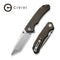 CIVIVI Brazen Flipper And Thumb Stud Knife Micarta Handle (3.46" D2 Blade) C2023F