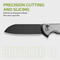 CIVIVI Chevalier II Flipper & Button Lock Knife Gray Aluminum Handle (3.47" Black Stonewashed 14C28N Blade) C20022B-3
