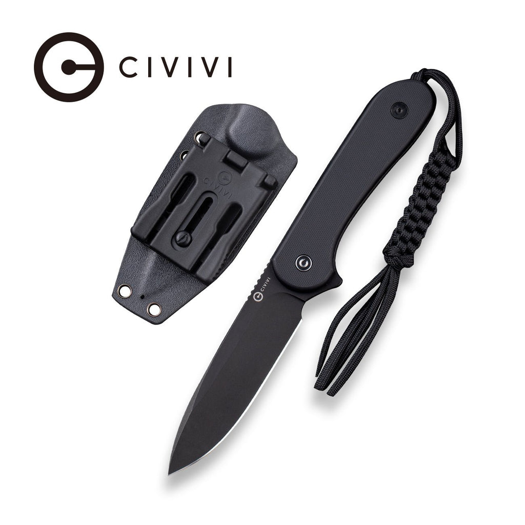  CIVIVI Fixed Blade Elementum Knife 3.98 D2 Blade, Flat G10  Handles, Belt Knife with Kydex Sheath, Tied Paracord Lanyard, Clip for  Outdoor EDC C2105B : Tools & Home Improvement