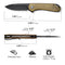 CIVIVI Elementum Flipper Knife Bead Blasted Ultem Handle (2.96" Black Stonewashed D2 Blade) C907A-5