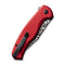 CIVIVI Stormhowl Flipper & Button Lock Knife Milled Red Aluminum Handle (3.3" Damascus Blade) C23040B-DS1