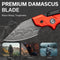 CIVIVI Typhoeus Adjustable Fixed Blade Knife Red And Black Aluminum Handle (2.27" Damascus Blade) C21036-DS1