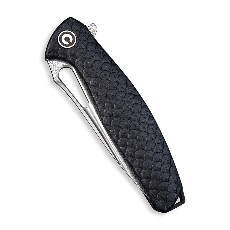 CIVIVI Wyvern Flipper Knife Fiber-Glass Reinforced Nylon Handle (3.45" Damascus Blade) C902DS