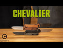 CIVIVI Chevalier Flipper & Button Lock Knife Wood Handle (3.46" Damascus Blade) C20022-DS1