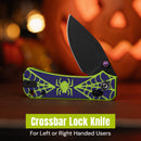 Halloween Official Site Exclusive - CIVIVI Baby Banter 2 - Spooky Thumb Stud & Crossbar Lock Knife Purple and Green G10 Handle (2.34" Black Stonewashed 14C28N Blade) C24074B-1