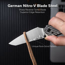 CIVIVI Vision FG Thumb Stud & Superlock Knife Polished Clear Lexan Handle (3.54" Satin Finished Nitro-V Blade With Rock-Grind Pattern) C22036-8