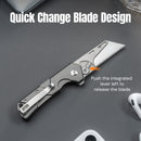 CIVIVI Pulsara Utility Flipper & Button Lock Knife Gray Aluminum Handle (2.44" Stonewashed S/S Blade Holder & Plain 6Cr13 Blade) C24041F-4