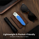 CIVIVI Brr15 Light Flipper Knife White & Blue G10 Handle (3.2" Satin Finished Nitro-V Blade) C25063-1