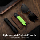 CIVIVI Brr15 Light Flipper Knife Black & Neon Green G10 Handle (3.2" Black Stonewashed Nitro-V Blade) C25063-2