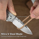CIVIVI Elementum Flipper Knife Polished Clear Lexan Handle (2.96" Satin Finished Nitro-V Blade With Rock-Grind Pattern) C18062AM-1