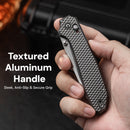 CIVIVI ELITE Tessera Thumb Stud & Crossbar Lock Knife Diamond Patterned Gray Aluminum Handle (3.37" Satin Finished CPM S35VN Blade) CE26029-1