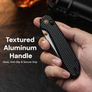 CIVIVI ELITE Tessera Thumb Stud & Crossbar Lock Knife Diamond Patterned Black Aluminum Handle (3.37" Black Stonewashed CPM S35VN Blade, Satin Flat) CE26029-3