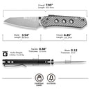 CIVIVI Vision FG Thumb Stud & Superlock Knife Polished Clear Lexan Handle (3.54" Satin Finished Nitro-V Blade With Rock-Grind Pattern) C22036-8