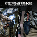 CIVIVI Carveth Hunting Fixed Blade Knife Orange & Black G10 Handle (3.59" Black Stonewashed AEB-L Blade) C25040-2, With 1PC Black Lanyard, Black Kydex Sheath & T-Clip