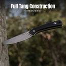 CIVIVI Carveth Hunting Fixed Blade Knife Black G10 Handle (3.59" Stonewashed AEB-L Blade) C25040-1, With 1PC Black Lanyard, Black Kydex Sheath & T-Clip