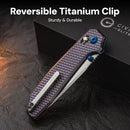 CIVIVI ELITE Tessera Thumb Stud & Crossbar Lock Knife Diamond Patterned Purple Aluminum Handle (3.37" Satin Finished CPM S35VN Blade) CE26029-2