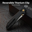 CIVIVI ELITE Tessera Thumb Stud & Crossbar Lock Knife Diamond Patterned Black Aluminum Handle (3.37" Black Stonewashed CPM S35VN Blade, Satin Flat) CE26029-3