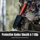 CIVIVI High Grass Field Knife Hunting Fixed Blade Knife Orange G10 Handle (2.93" Black Stonewashed 14C28N Blade) C25084-1, With 1PC Black Lanyard, Black Kydex Sheath & T-Clip