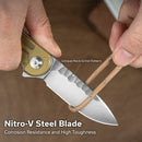 CIVIVI Elementum Flipper Knife Polished Yellow Ultem Handle (2.96" Satin Finished Nitro-V Blade With Rock-Grind Pattern) C18062AM-2