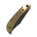 CIVIVI Rustic Gent XL Lockback Knife Ultem With Brass Bolsters (3.48" Black Stonewashed Nitro-V Blade ) C19010GA Sample1