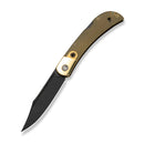 CIVIVI Rustic Gent XL Lockback Knife Ultem With Brass Bolsters (3.48" Black Stonewashed Nitro-V Blade ) C19010GA Sample1