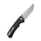CIVIVI Button Lock Brazen Flipper & Thumb Stud Knife Black G10 Handle (3.46" Stonewashed 14C28N Blade) C19059C-1