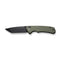 CIVIVI Button Lock Brazen Flipper & Thumb Stud Knife OD Green G10 Handle (3.46" Black 14C28N Blade) C19059C-2