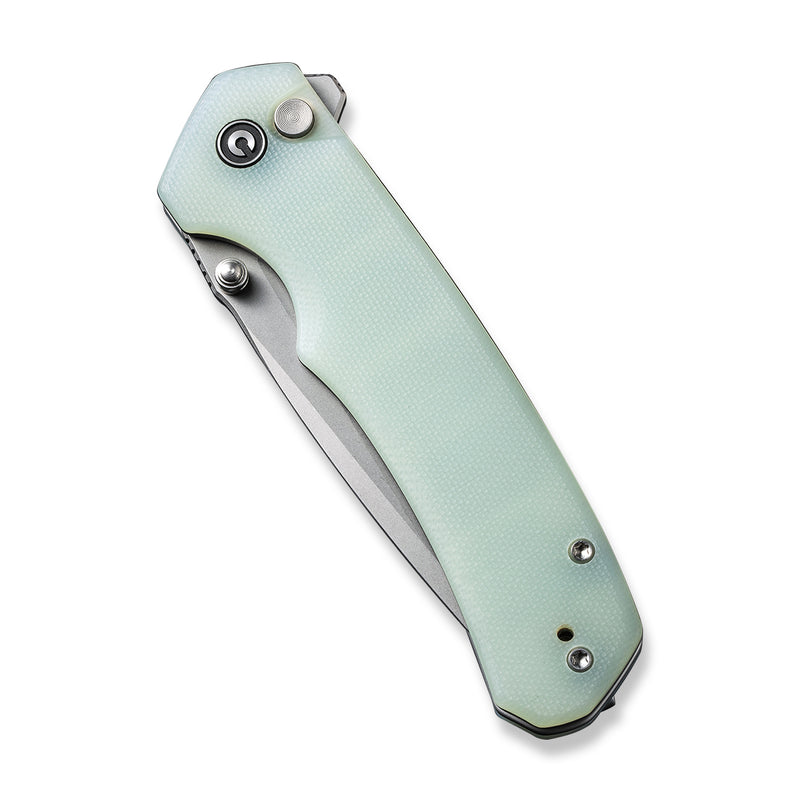 CIVIVI Button Lock Brazen Flipper & Thumb Stud Knife Natural G10 Handle (3.46" Stonewashed 14C28N Blade) C19059C-3