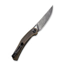 CIVIVI Lazar Front Flipper Knife Brass Handle (3.31" Damascus Blade) C20013-DS2 - CIVIVI