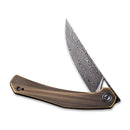 CIVIVI Lazar Front Flipper Knife Brass Handle (3.31" Damascus Blade) C20013-DS2 - CIVIVI