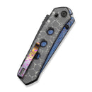 CIVIVI Vision FG Thumb Stud & Superlock Knife Polished Clear Lexan Handle (3.54" Blue Damascus Blade) C22036-2026 BS1