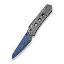 CIVIVI Vision FG Thumb Stud & Superlock Knife Polished Clear Lexan Handle (3.54" Blue Damascus Blade) C22036-2026 BS1