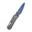 CIVIVI Vision FG Thumb Stud & Superlock Knife Polished Clear Lexan Handle (3.54" Blue Damascus Blade) C22036-2026 BS1