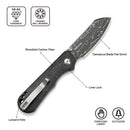 CIVIVI Crabby Thumb Stud Knife Carbon Fiber Handle (2.7" Damascus Blade) C24055-DS1