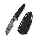 CIVIVI Grym Fixed Blade Knife Gray/Black G10 Handle (4.47" Black Stonewashed Nitro-V Blade) C25014B Sample1