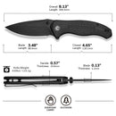 CIVIVI Vyrent Flipper & Thumb Stud Knife Black G10 Contoured Handle (3.48" Black Stonewashed Nitro-X7 Blade) C25037-1