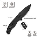 CIVIVI Vyrent Flipper & Thumb Stud Knife Black G10 Contoured Handle (3.48" Black Stonewashed Nitro-X7 Blade) C25037-1