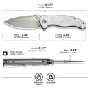 CIVIVI Vyrent Flipper & Thumb Stud Knife G10 With Aluminum Foil Contoured Handle (3.48" Stonewashed Nitro-X7 Blade) C25037B-1