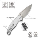 CIVIVI Vyrent Flipper & Thumb Stud Knife G10 With Aluminum Foil Contoured Handle (3.48" Stonewashed Nitro-X7 Blade) C25037B-1