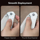 CIVIVI Vyrent Flipper & Thumb Stud Knife G10 With Aluminum Foil Contoured Handle (3.48" Stonewashed Nitro-X7 Blade) C25037B-1