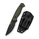 CIVIVI Pending Fixed Blade Knife OD Green G10 Handle (3.76" Black Stonewashed 14C28N Blade) C25053 Sample1, With 1PC Black Kydex Sheath & T-Clip