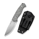 CIVIVI Pending Fixed Blade Knife Black / White Micarta Handle (3.76" Satin Finished 14C28N Blade) C25053 Sample2, With 1PC  Black Kydex Sheath & T-Clip