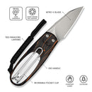 CIVIVI Purr Flipper & Slip Joint Knife Orange, Black & White G10 Handle (1.83" Stonewashed Nitro-V Blade ,With 1PC Black Lanyard) C25054-5, Each Handle Features Random Color Distribution
