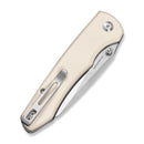 CIVIVI Pteron Thumb Stud & Button Lock Knife Ivory G10 Handle (3.30" Satin Finished 14C28N Blade) C25098 Sample3