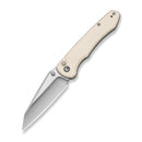 CIVIVI Pteron Thumb Stud & Button Lock Knife Ivory G10 Handle (3.30" Satin Finished 14C28N Blade) C25098 Sample3