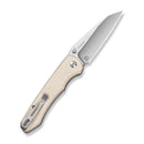 CIVIVI Pteron Thumb Stud & Button Lock Knife Ivory G10 Handle (3.30" Satin Finished 14C28N Blade) C25098 Sample3